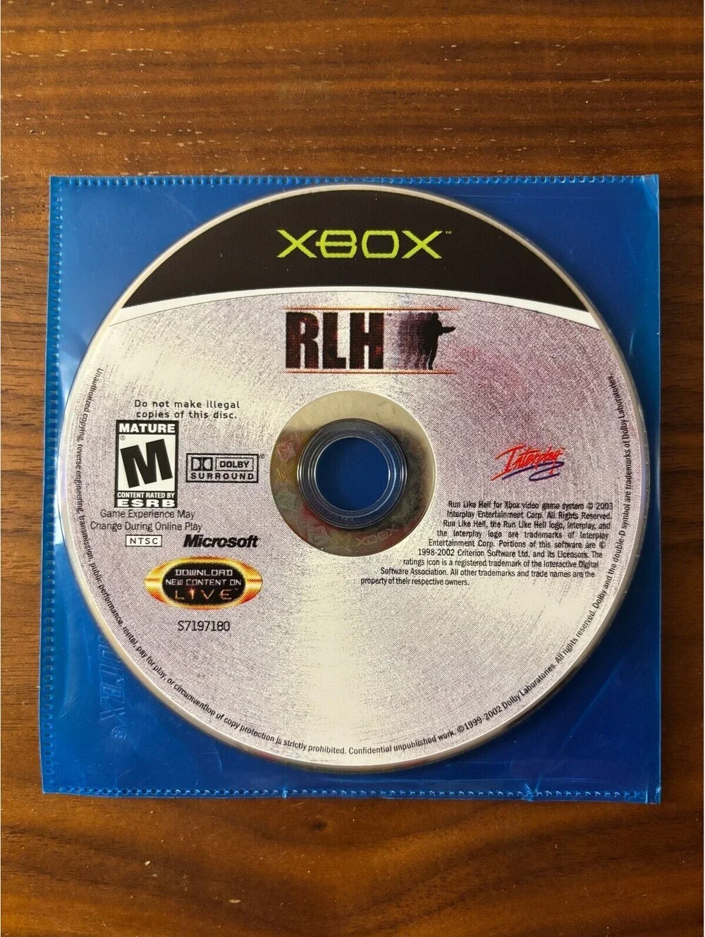 RLH: Run Like Hell (Microsoft Xbox, 2003) Disc Only